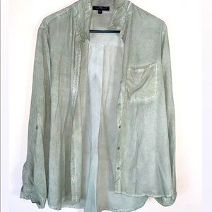 Military style women button shirt size XL VELVET HEART